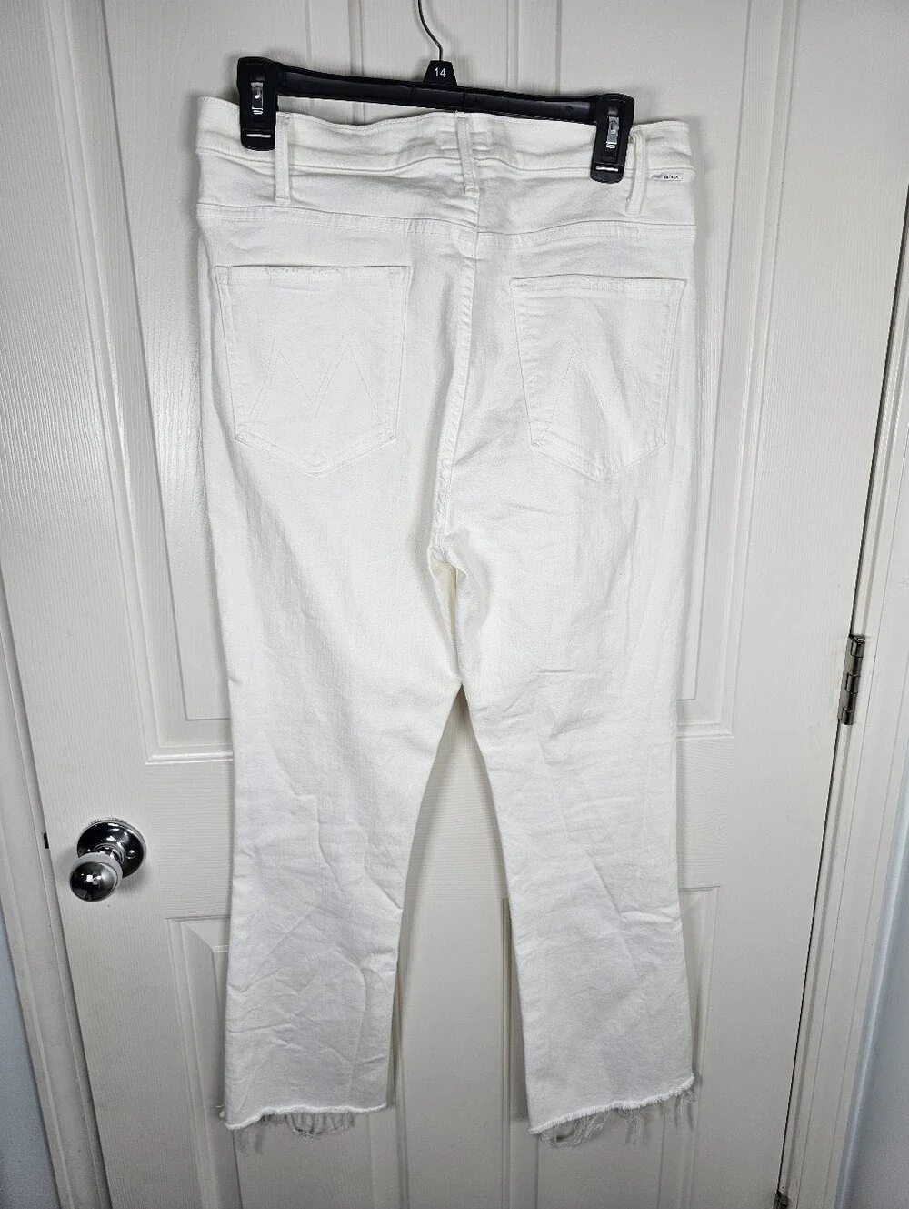 Mother The Hustler Ankle Fraw White Jeans Size 32 - Picture 4 of 7